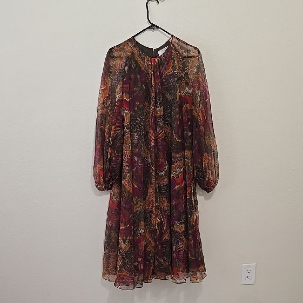 Bullocks Wilshiere Vintage, Multicolor Chiffon Dress (M‎ , See Measurements)